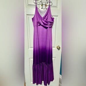 XXL Ombré Purple Silky Maxi Dress